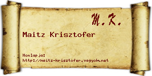 Maitz Krisztofer névjegykártya